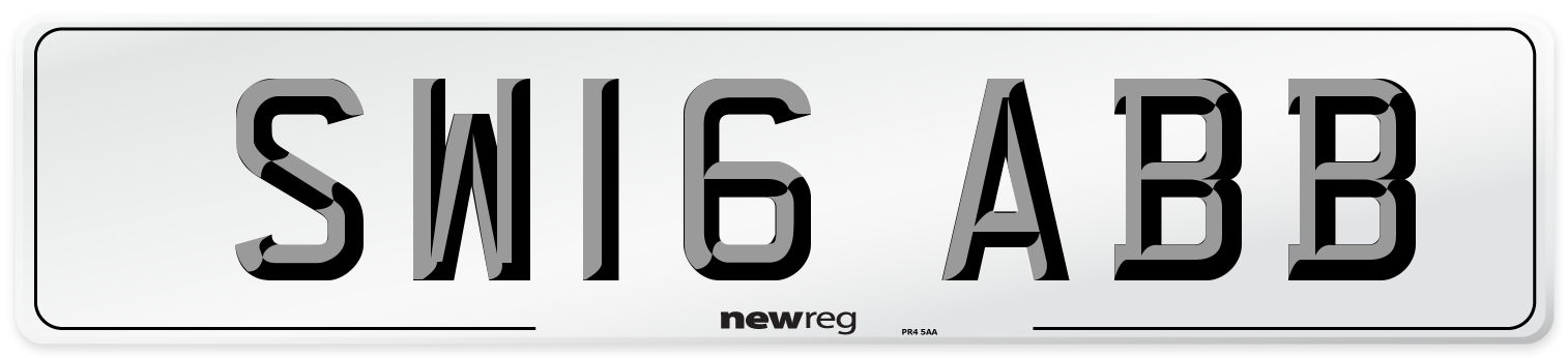 SW16 ABB Number Plate from New Reg